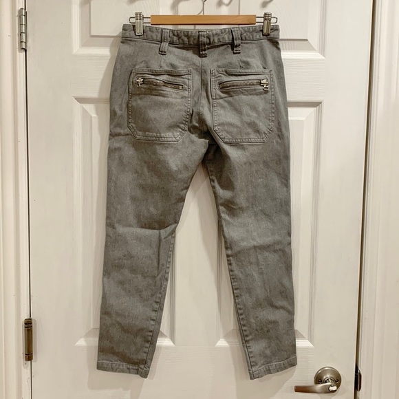 Isabel Marant Gray Denim Crop Zipper Jeans - Picture 4 of 16